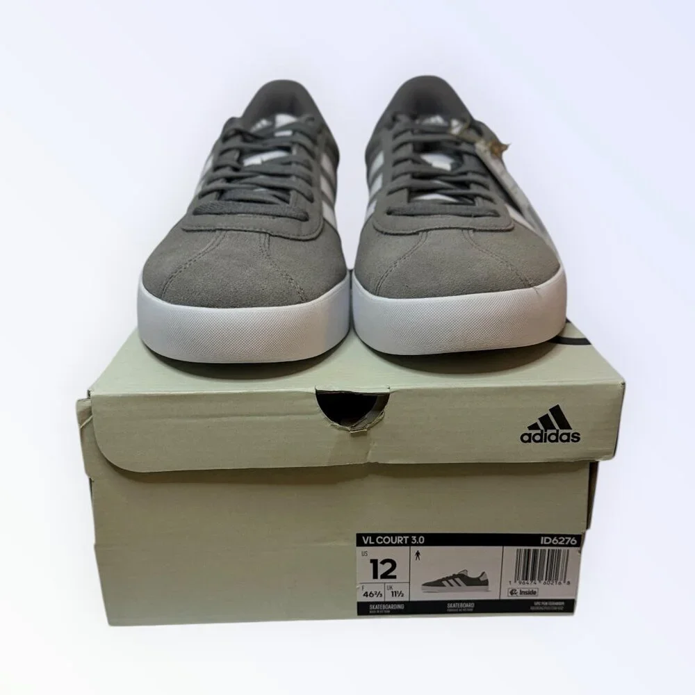 adidas VL Court 3.0 Gray White Men's 12 NIB‎
